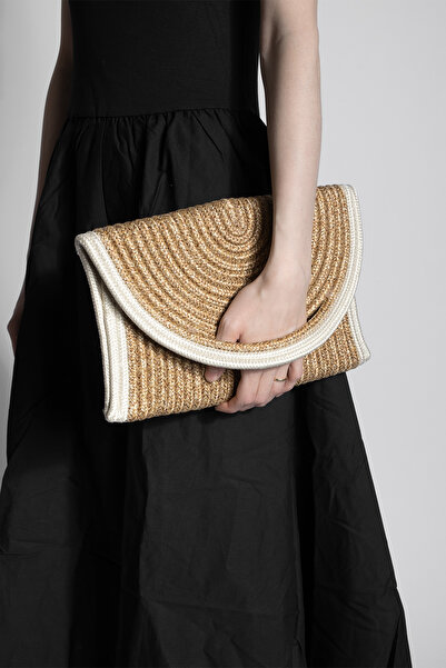 Marjin Γυναικεία πλεκτή στο χέρι τσάντα συμπλέκτη και πορτφόλιο με μαγνητικό ...