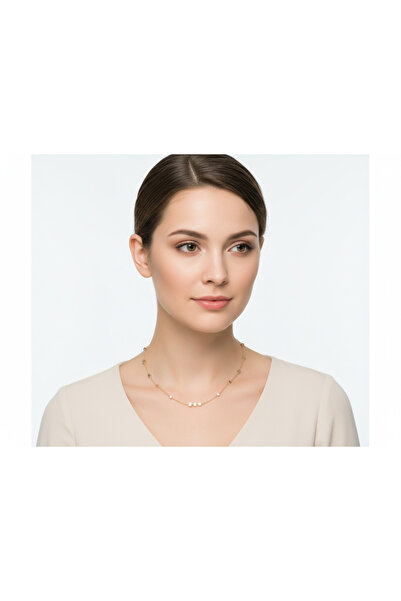 Rostil Efect Κομψό κολιέ από λεπτή αλυσίδα, επιχρυσωμένο με κίτρινο χρυσό, δι...