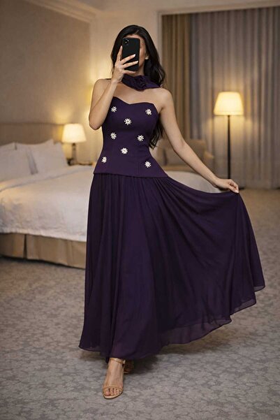BROOKLYN STYLE Evening Dress (Without Straps) with Corset Bodice and Full Ski...