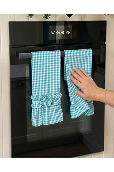 AviraHome 2Li Turkuaz Pötikare Fırın Örtüsü / Kurulama Bezi