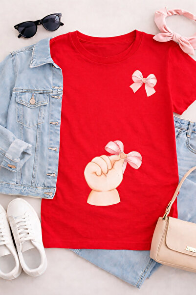 ArtYus Μικρό μπλουζάκι εγκυμοσύνης με στάμπα στο χέρι και στην κορδέλα – Άνετ...