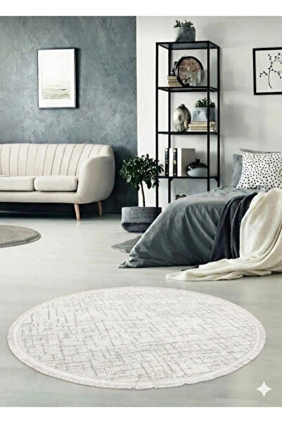 new colourse Rug Yıkanılabilir Kaymaz Pamuk Taban Yuvarlak Halı