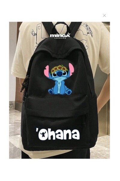 Minga London Black Ohana Character Course, Dershane, Etüt School Backpack -Mi...