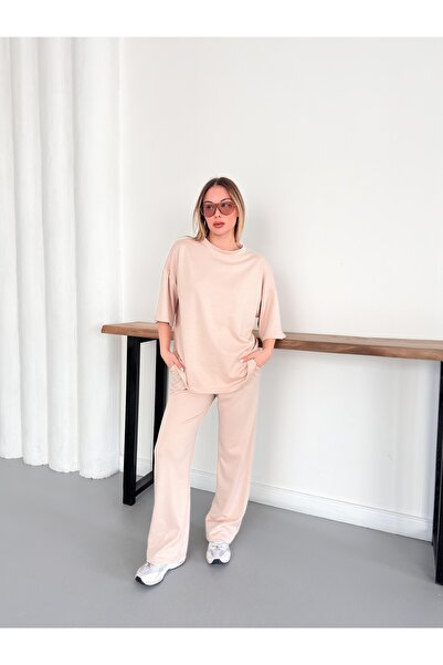 cottonage Modal Fabric Crystal Stone Detailed Double Set Short Sleeve Summer ...