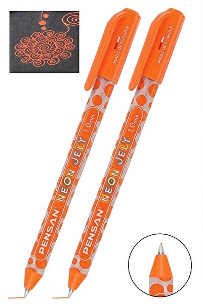 Artlantis Orange Neon Ballpoint Pen 2 Pieces Pensan Neon Jely Highlighter Gel...