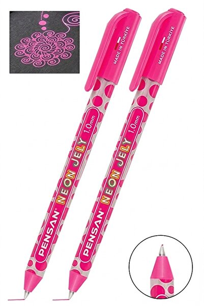 Artlantis Pink Neon Ballpoint Pen 2 Pieces Pensan Neon Jely Highlighter Gel P...