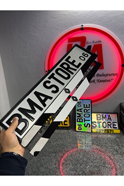 BMASTORE06 RENAULT LOGOLU ZEBRA MODEL PLEKSİ PLAKALIK(1çift, 2adet)
