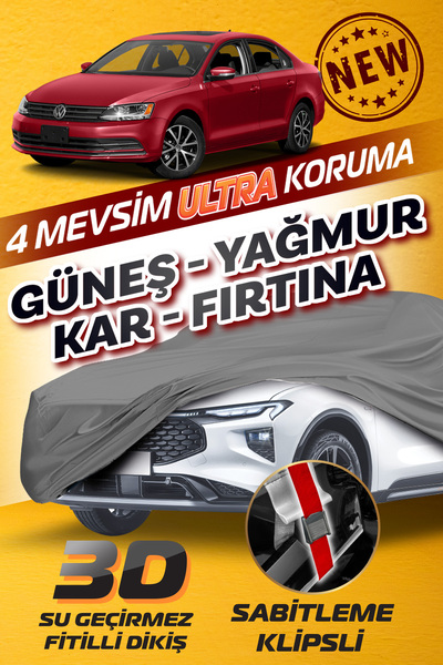 Budge Volkswagen Jetta - KLİPSLİ 4 MEVSİM Araba brandası - oto çadır örtü