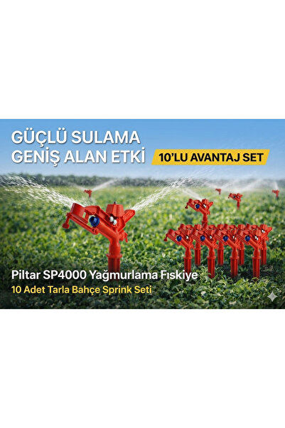 TARIM TİCARET Piltar SP4000 Yağmurlama Fıskiye 10 Adet – Tarla Bahçe Sulama S...