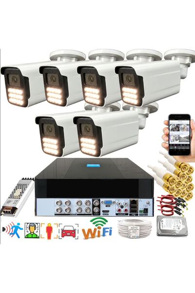 BİSES 6 lı Araç İnsan Yüz Tanımalı Hareket Algılayan 5 MP Lens 15 Warm Led Ge...
