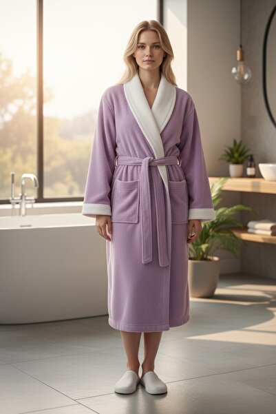 Erca Home Tekstil Ürünleri 100% Cotton Bathrobe / Purple