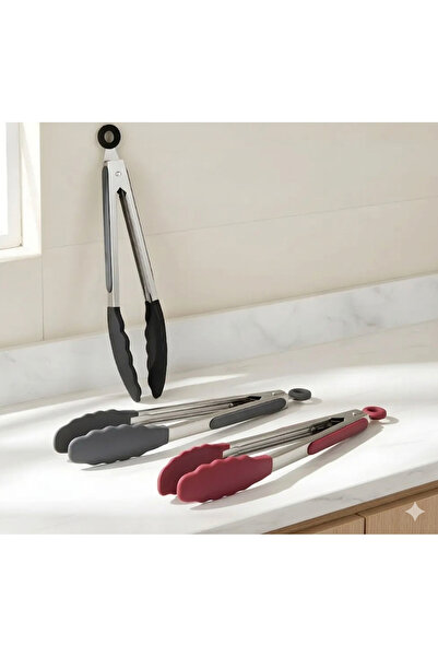 sfs elektrik Ivory Silicone Serving Tongs Ivo-Sl162