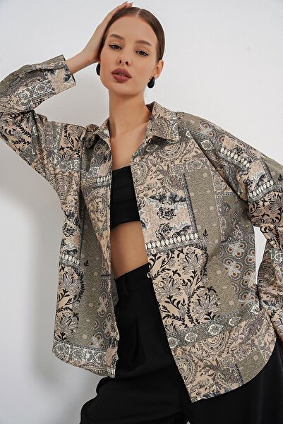 Hiccup BDART Υπερμεγέθη πουκάμισο με έθνικ σχέδια και κουμπιά