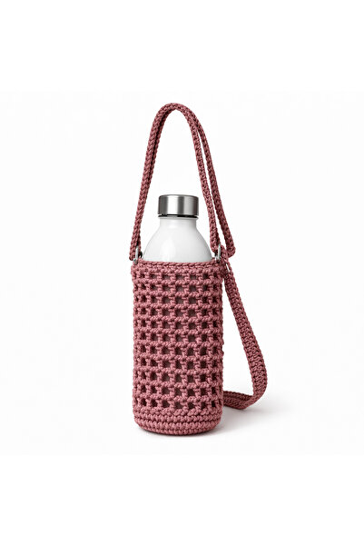 recoltex 500 ml Uyumlu El Örgüsü Şişe Taşıma Çantası Ayarlanabilir Askılı