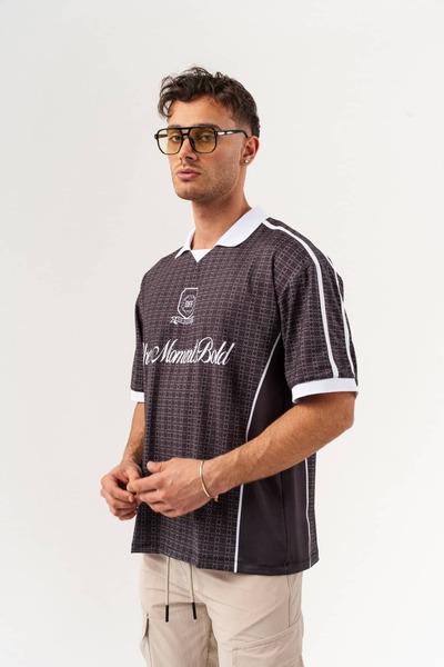 go gang own Μπλουζάκι Τζέρσεϊ με Γιακά Πόλο, Έντονο Σχέδιο, Υπερμεγέθες "