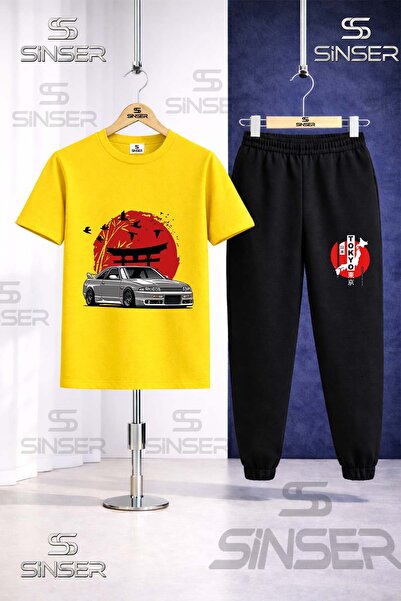 SS SİNSER Παιδικό Σετ Φόρμας με Μπλουζάκι με Στάμπα CAR TOKYO RED CIRCLE ONUNDE