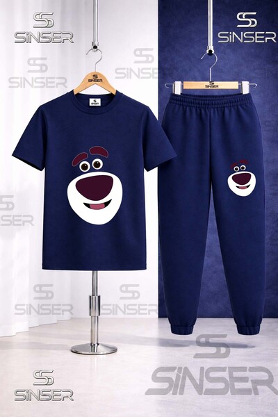 SS SİNSER Παιδικό Σετ Φόρμας με Στάμπα Αρκουδάκι με Χαμογελαστό Πρόσωπο