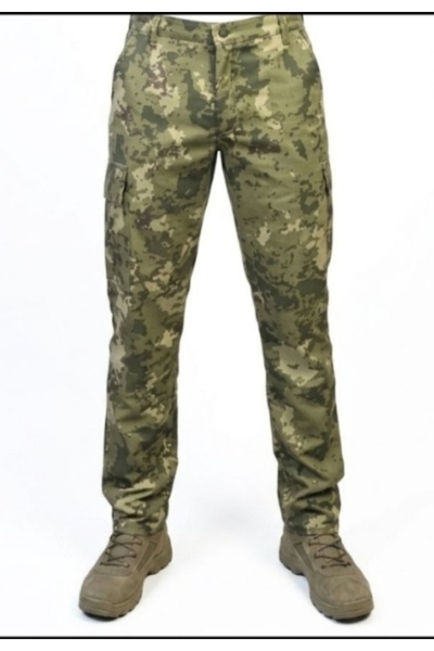 BeyzDenim Στρατιωτικό παντελόνι παραλλαγής με τσέπες, παντελόνι εργασίας Hunt...