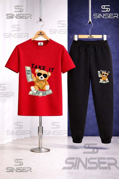 SS SİNSER Παιδικό Σετ Φόρμας με Στάμπα AYICIK TAKE IT SYH