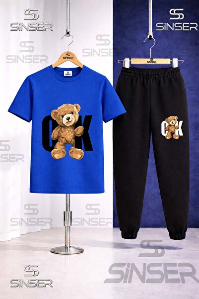 SS SİNSER Children's Ayicik Ok Syh Printed T-Shirt Tracksuit Set