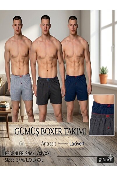 Gümüş İç Giyim 4020 Ανδρικό μποξεράκι από χτενισμένο βαμβάκι με επίπεδη μέση,...