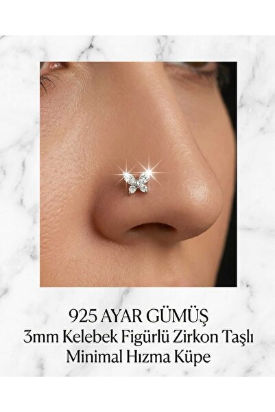 Lunexa 925 Ayar Gümüş Zirkon Taşlı Unisex Küpe Hızma Minimal Şık Modern Tasar...