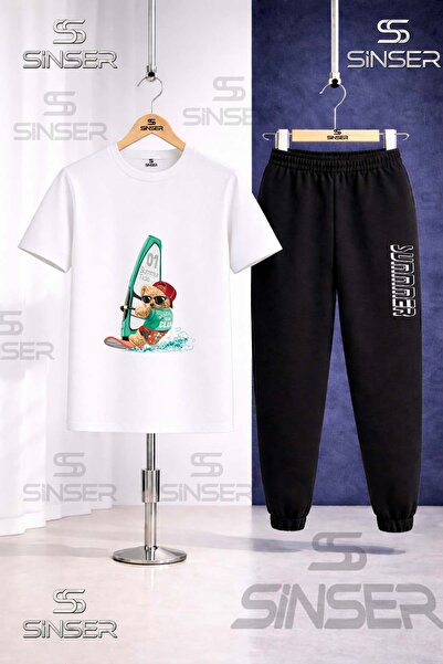 SS SİNSER Παιδικό Σετ Φόρμας με Στάμπα AYICIK SURF SEA