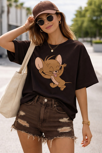 ArtYus Χαριτωμένο μπλουζάκι με στάμπα Nanik με χαρακτήρα ποντικιού – Βαμβακερ...