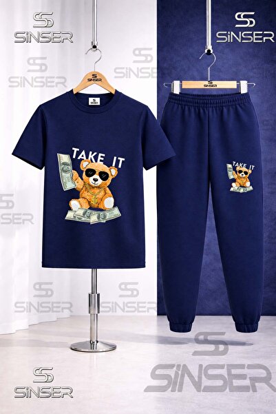 SS SİNSER Παιδικό Σετ Φόρμας με Στάμπα AYICIK TAKE IT BYZ