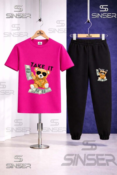 SS SİNSER Παιδικό Σετ Φόρμας με Στάμπα AYICIK TAKE IT SYH