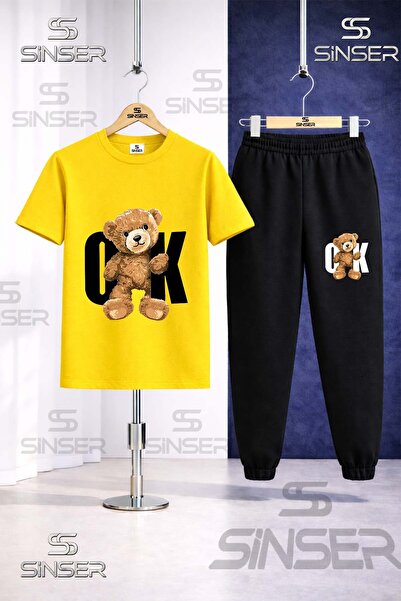 SS SİNSER Children's Ayicik Ok Syh Printed T-Shirt Tracksuit Set