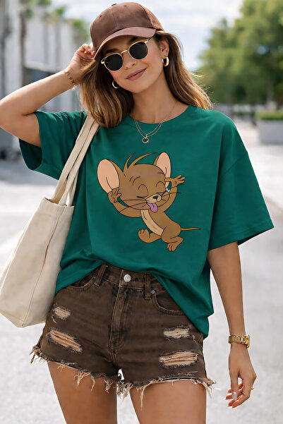 ArtYus Χαριτωμένο μπλουζάκι με στάμπα Nanik με χαρακτήρα ποντικιού – Βαμβακερ...