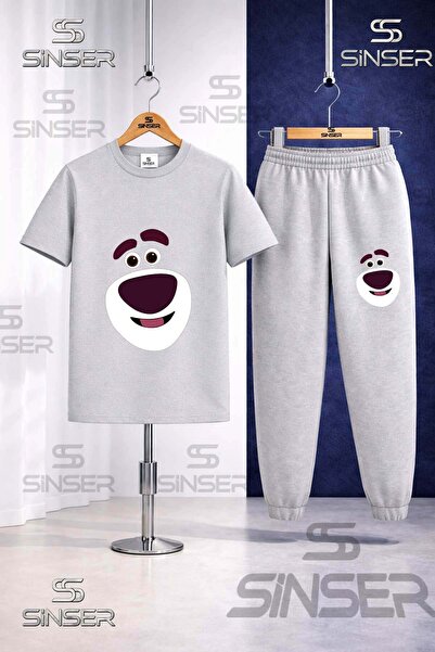 SS SİNSER Παιδικό Σετ Φόρμας με Στάμπα Αρκουδάκι με Χαμογελαστό Πρόσωπο
