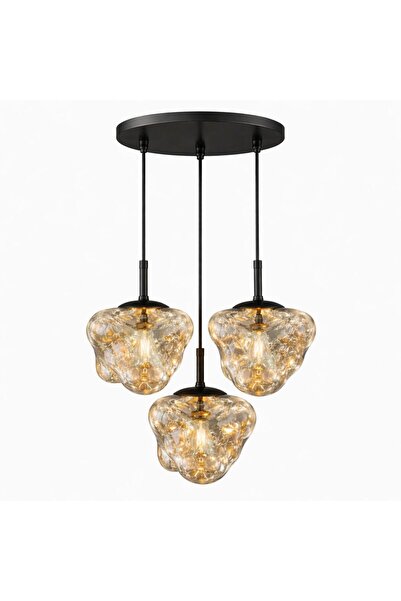 ecodesignline Liquid Glass 3 Modern Sarkıt Avize – Bakır , Gold , Füme Organi...