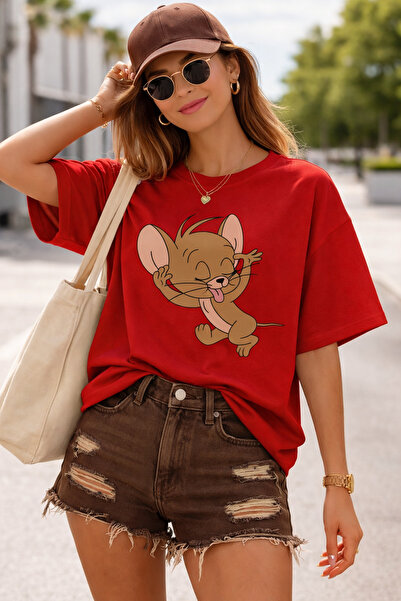 ArtYus Χαριτωμένο μπλουζάκι με στάμπα Nanik με χαρακτήρα ποντικιού – Βαμβακερ...