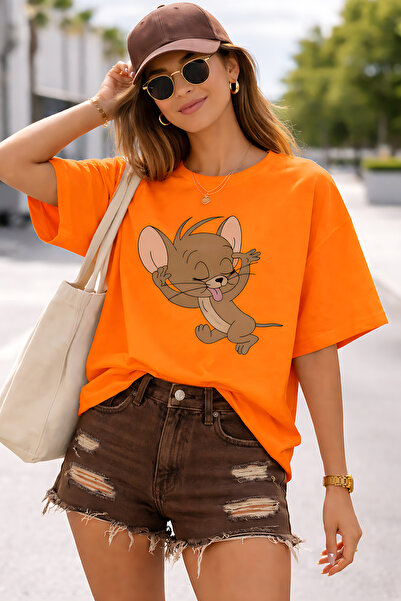 ArtYus Χαριτωμένο μπλουζάκι με στάμπα Nanik με χαρακτήρα ποντικιού – Βαμβακερ...