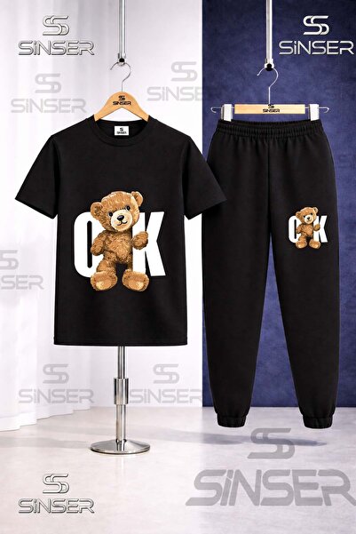 SS SİNSER Children's Ayicik Ok Byz Printed T-Shirt Tracksuit Set