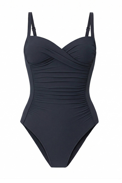 CUPSEA Γυναικείο μαγιό σε γκρι χρώμα με ντραπέ μπροστά