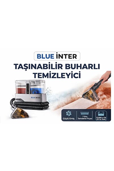 BLUE İNTER 1800W BUHAR GÜCÜ BUHARLI KOLTUK VE HALI YIKAMA MAKİNESİ 30 SN HIZL...
