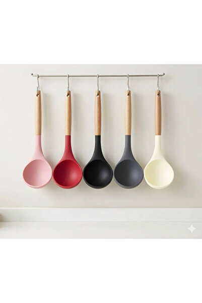 sfs elektrik Ivory Bamboo Handle Silicone Mini Scoop Ivo-Sl190 1 Piece Will B...