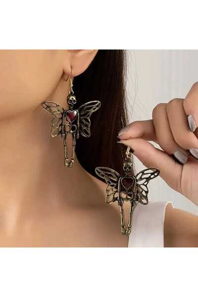 MİLALAZO Gothic Punk Skeleton Earrings