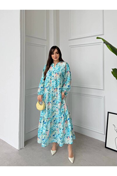 Şeker Portakalım Φόρεμα μάξι μποέμ με λουλουδάτο σχέδιο, μακρυμάνικο, με κουμ...