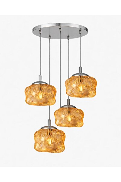 ecodesignline Liquid Glass 4 Modern Sarkıt Avize – Bakır , Gold , Füme Organi...