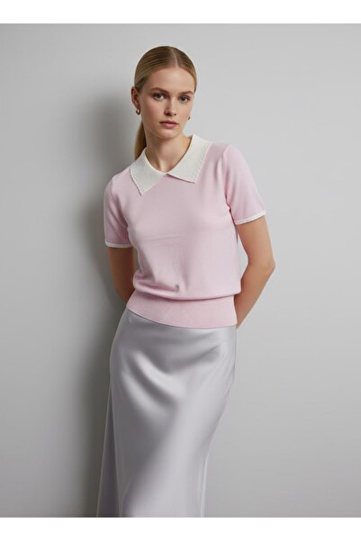 Noi Belis Πλεκτή Μπλούζα με Γιακά Πόλο και Χρωματικά Μπλοκ SS26BZ0104