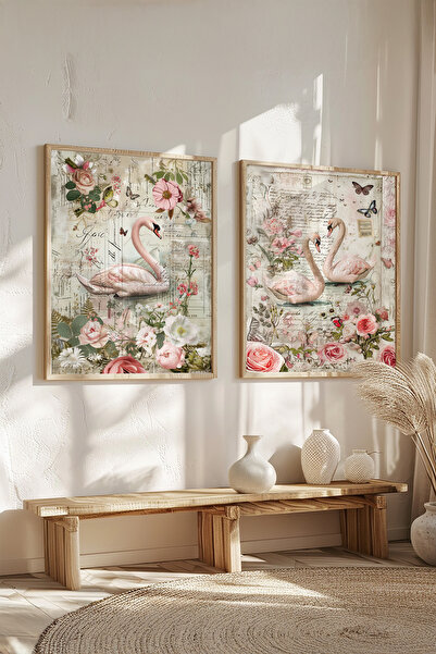 STARYUNA Διακοσμητικό σετ ζωγραφικής με ξύλινο πλαίσιο με θέμα τον κύκνο και ...