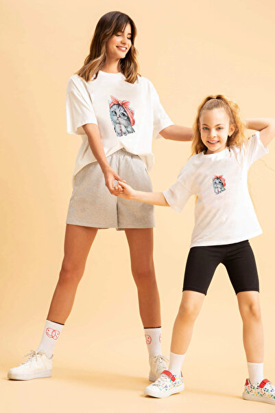 AZIZI TEKSTIL Μπλουζάκι με στάμπα Mother Daughter Cat