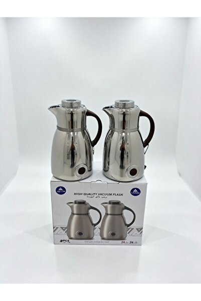 Generic Trumis 1L Shiny Silver Set on a Heat-Retaining Wood Base 8-12 Hours