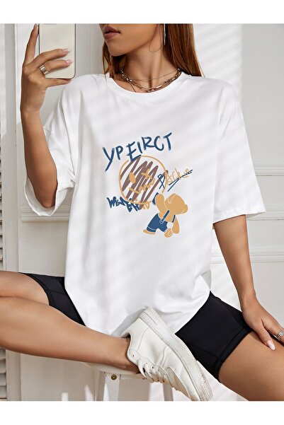 LOTS MODA Μπλουζάκι με στάμπα emoji μεγάλου μεγέθους