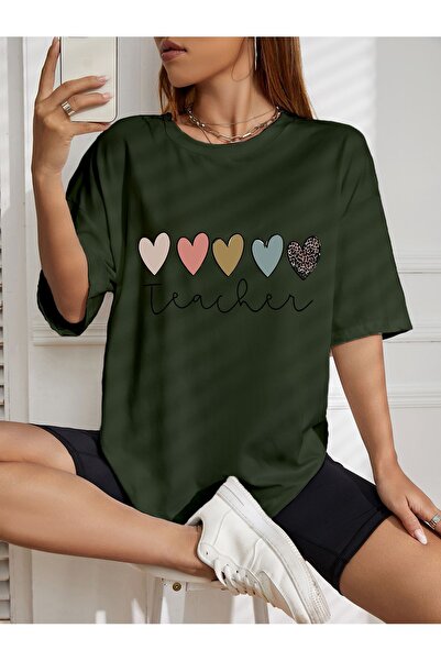 LOTS MODA Μπλουζάκι με στάμπα love teasher oversize