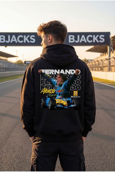 BJACKS Motorsports Wear Φούτερ με κουκούλα Fernando Alonso Renault F1 - Φούτε...